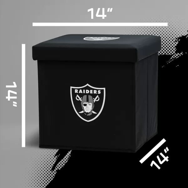 Franklin Sports NFL Storage Ottoman  Container  NFL Football Team Folding Organizer Bins  NFL Office Bedroom  Living Room Dcor  14quot x 14quotLas Vegas Raiders