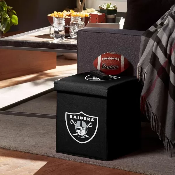 Franklin Sports NFL Storage Ottoman  Container  NFL Football Team Folding Organizer Bins  NFL Office Bedroom  Living Room Dcor  14quot x 14quotLas Vegas Raiders