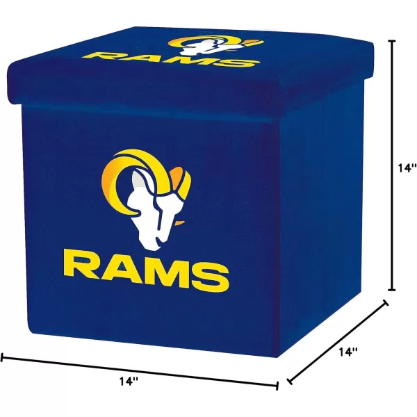 Franklin Sports NFL Storage Ottoman  Container  NFL Football Team Folding Organizer Bins  NFL Office Bedroom  Living Room Dcor  14quot x 14quotLos Angeles Rams