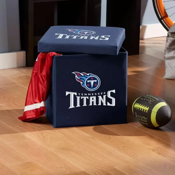 Franklin Sports NFL Storage Ottoman  Container  NFL Football Team Folding Organizer Bins  NFL Office Bedroom  Living Room Dcor  14quot x 14quotTennessee Titans