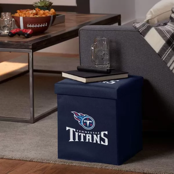 Franklin Sports NFL Storage Ottoman  Container  NFL Football Team Folding Organizer Bins  NFL Office Bedroom  Living Room Dcor  14quot x 14quotTennessee Titans