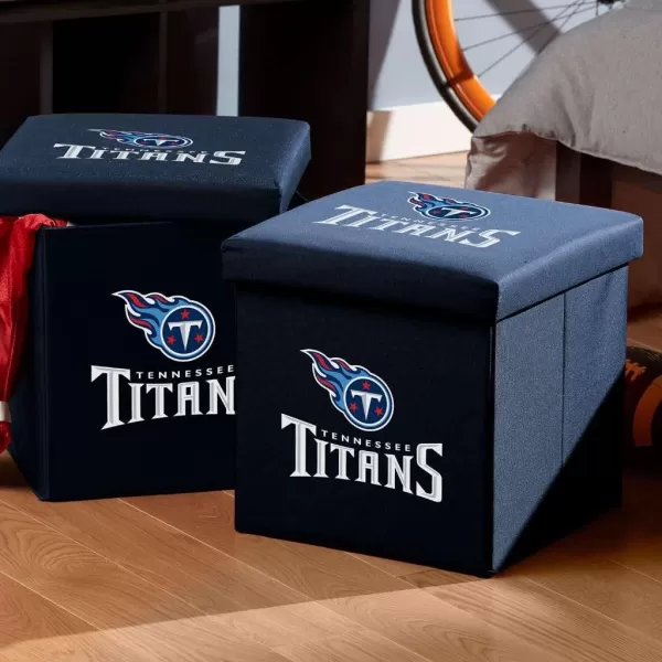 Franklin Sports NFL Storage Ottoman  Container  NFL Football Team Folding Organizer Bins  NFL Office Bedroom  Living Room Dcor  14quot x 14quotTennessee Titans