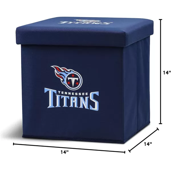 Franklin Sports NFL Storage Ottoman  Container  NFL Football Team Folding Organizer Bins  NFL Office Bedroom  Living Room Dcor  14quot x 14quotTennessee Titans