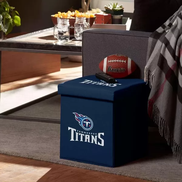 Franklin Sports NFL Storage Ottoman  Container  NFL Football Team Folding Organizer Bins  NFL Office Bedroom  Living Room Dcor  14quot x 14quotTennessee Titans