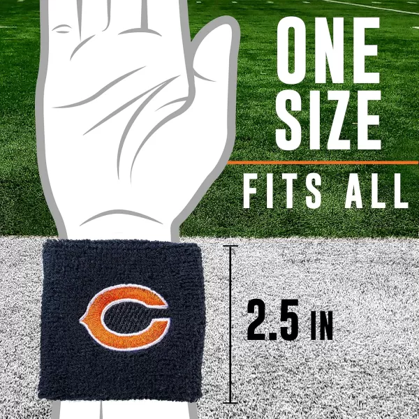 Franklin Sports NFL Team Wristbands  Youth NFL Team Logo Wristbands  Great for Costumes and Uniforms  Pair of WristbandsChicago Bears