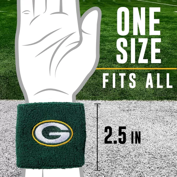 Franklin Sports NFL Team Wristbands  Youth NFL Team Logo Wristbands  Great for Costumes and Uniforms  Pair of WristbandsGreen Bay Packers