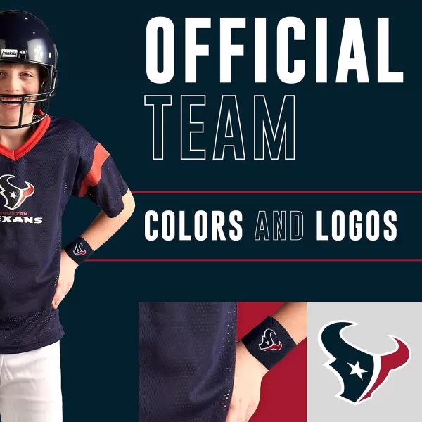 Franklin Sports NFL Team Wristbands  Youth NFL Team Logo Wristbands  Great for Costumes and Uniforms  Pair of WristbandsHouston Texans