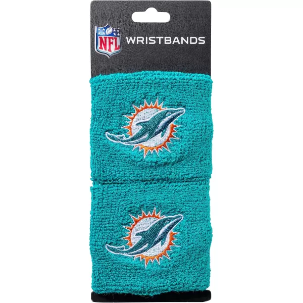 Franklin Sports NFL Team Wristbands  Youth NFL Team Logo Wristbands  Great for Costumes and Uniforms  Pair of WristbandsMiami Dolphins