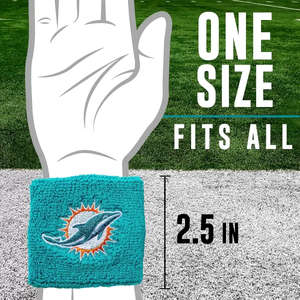 Franklin Sports NFL Team Wristbands  Youth NFL Team Logo Wristbands  Great for Costumes and Uniforms  Pair of WristbandsMiami Dolphins