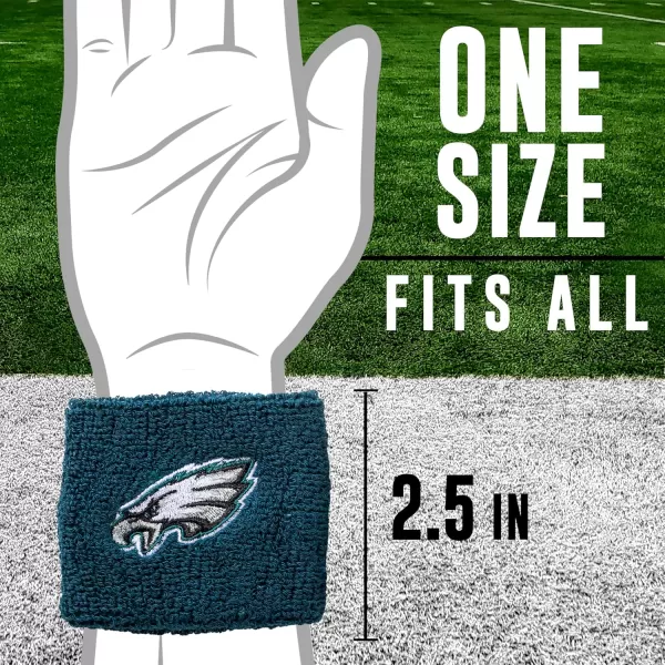 Franklin Sports NFL Team Wristbands  Youth NFL Team Logo Wristbands  Great for Costumes and Uniforms  Pair of WristbandsPhiladelphia Eagles