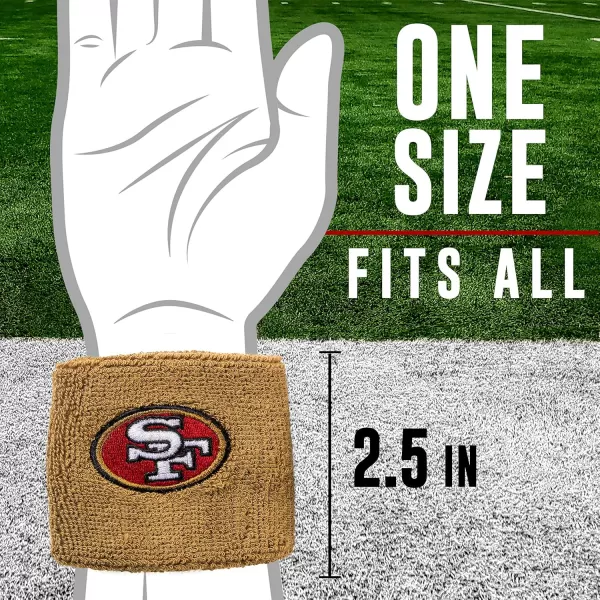 Franklin Sports NFL Team Wristbands  Youth NFL Team Logo Wristbands  Great for Costumes and Uniforms  Pair of WristbandsSan Francisco 49ers