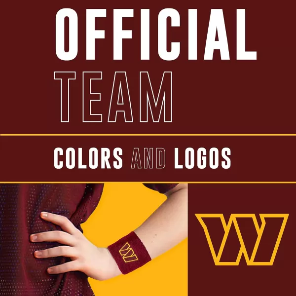Franklin Sports NFL Team Wristbands  Youth NFL Team Logo Wristbands  Great for Costumes and Uniforms  Pair of WristbandsWashington Commanders