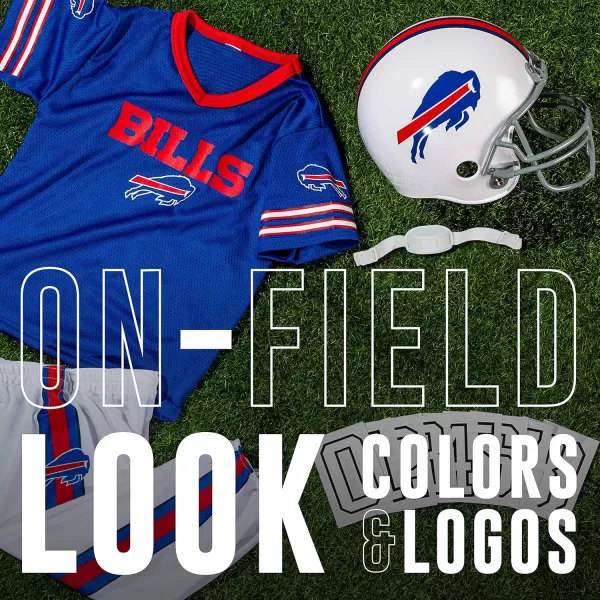 Franklin Sports NFL Youth Football Uniform Set for Boys ampamp Girls  Includes Helmet Jersey ampamp Pants with Chinstrap  NumbersBuffalo Bills