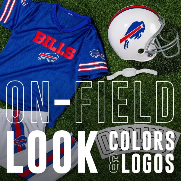 Franklin Sports NFL Youth Football Uniform Set for Boys ampamp Girls  Includes Helmet Jersey ampamp Pants with Chinstrap  NumbersBuffalo Bills