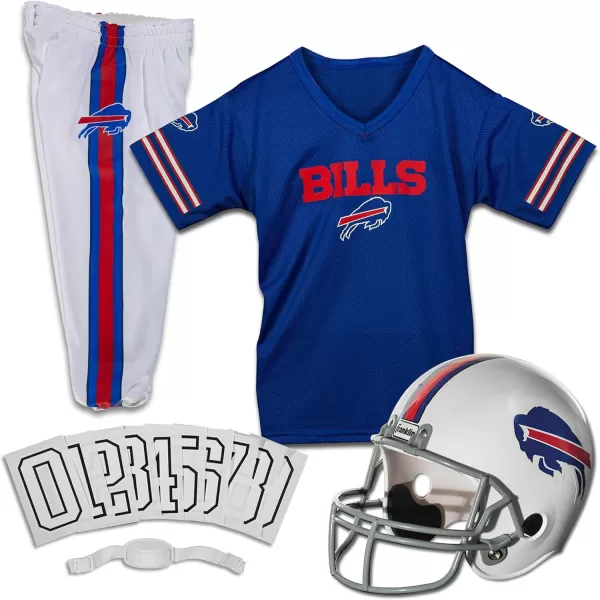Franklin Sports NFL Youth Football Uniform Set for Boys ampamp Girls  Includes Helmet Jersey ampamp Pants with Chinstrap  NumbersBuffalo Bills
