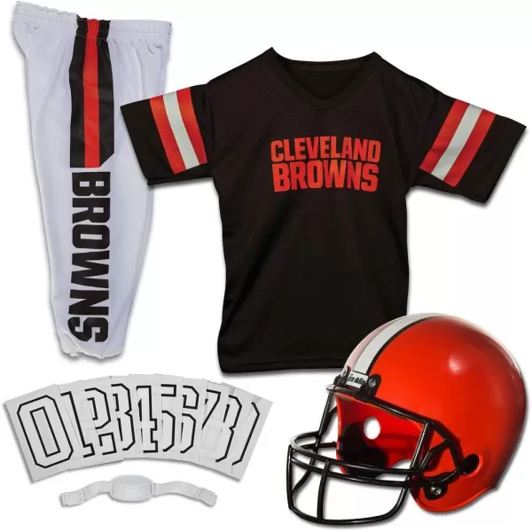 Franklin Sports NFL Youth Football Uniform Set for Boys ampamp Girls  Includes Helmet Jersey ampamp Pants with Chinstrap  NumbersCleveland Browns
