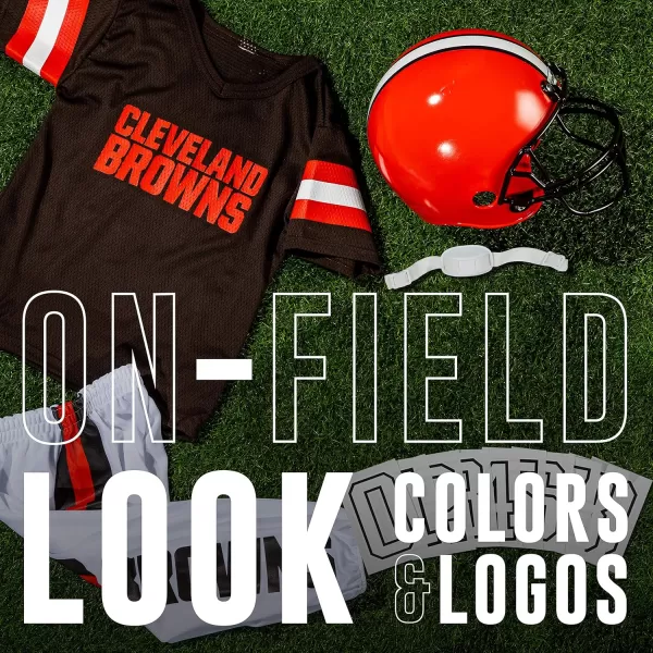 Franklin Sports NFL Youth Football Uniform Set for Boys ampamp Girls  Includes Helmet Jersey ampamp Pants with Chinstrap  NumbersCleveland Browns