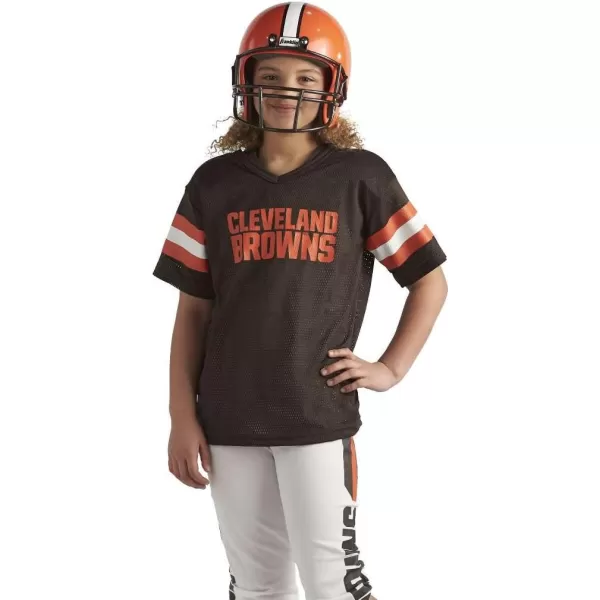Franklin Sports NFL Youth Football Uniform Set for Boys ampamp Girls  Includes Helmet Jersey ampamp Pants with Chinstrap  NumbersCleveland Browns