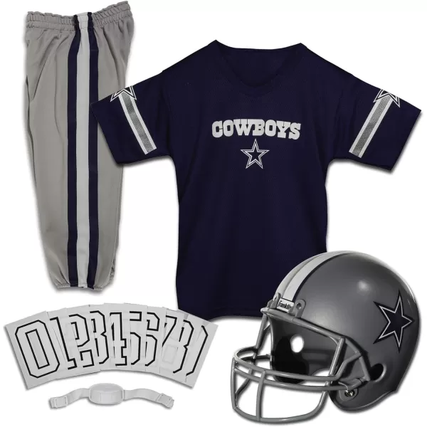 Franklin Sports NFL Youth Football Uniform Set for Boys ampamp Girls  Includes Helmet Jersey ampamp Pants with Chinstrap  NumbersDallas Cowboys