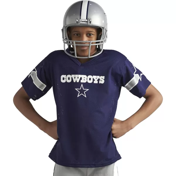 Franklin Sports NFL Youth Football Uniform Set for Boys ampamp Girls  Includes Helmet Jersey ampamp Pants with Chinstrap  NumbersDallas Cowboys