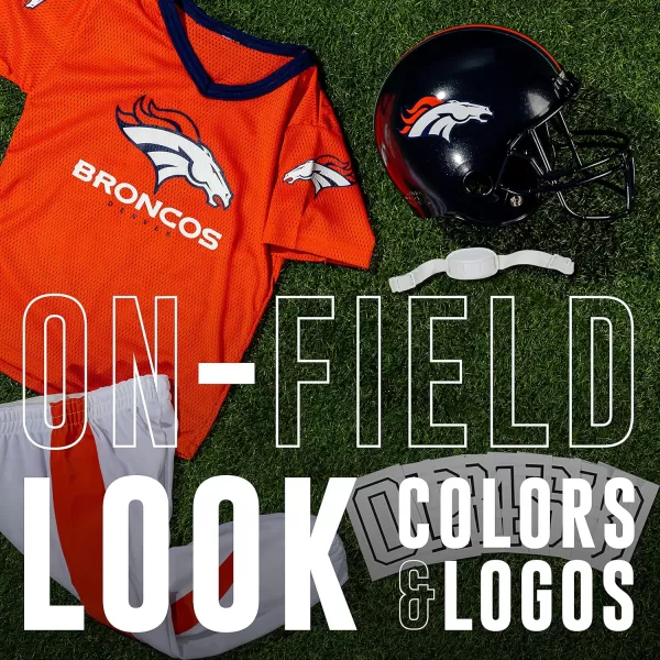 Franklin Sports NFL Youth Football Uniform Set for Boys ampamp Girls  Includes Helmet Jersey ampamp Pants with Chinstrap  NumbersDenver Broncos