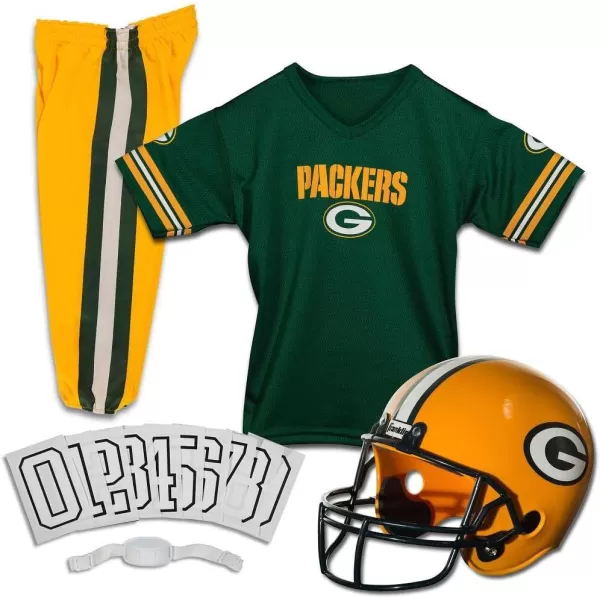Franklin Sports NFL Youth Football Uniform Set for Boys ampamp Girls  Includes Helmet Jersey ampamp Pants with Chinstrap  NumbersGreen Bay Packers