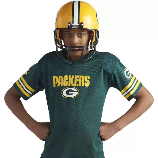 Franklin Sports NFL Youth Football Uniform Set for Boys ampamp Girls  Includes Helmet Jersey ampamp Pants with Chinstrap  NumbersGreen Bay Packers