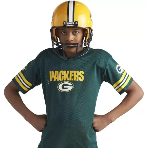 Franklin Sports NFL Youth Football Uniform Set for Boys ampamp Girls  Includes Helmet Jersey ampamp Pants with Chinstrap  NumbersGreen Bay Packers