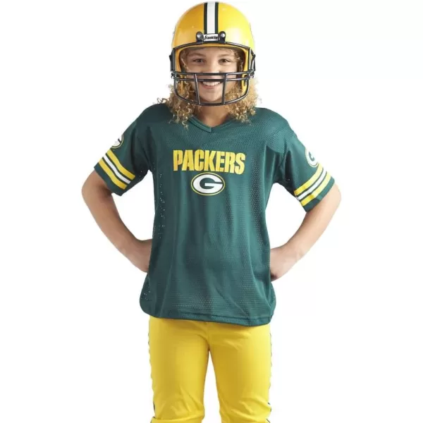 Franklin Sports NFL Youth Football Uniform Set for Boys ampamp Girls  Includes Helmet Jersey ampamp Pants with Chinstrap  NumbersGreen Bay Packers