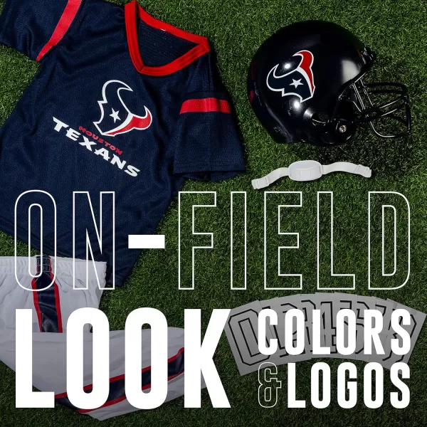 Franklin Sports NFL Youth Football Uniform Set for Boys ampamp Girls  Includes Helmet Jersey ampamp Pants with Chinstrap  NumbersHouston Texans