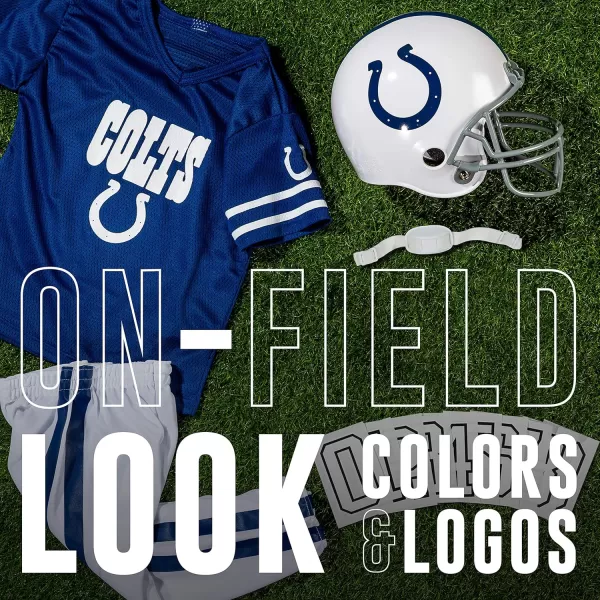 Franklin Sports NFL Youth Football Uniform Set for Boys ampamp Girls  Includes Helmet Jersey ampamp Pants with Chinstrap  NumbersIndianapolis Colts
