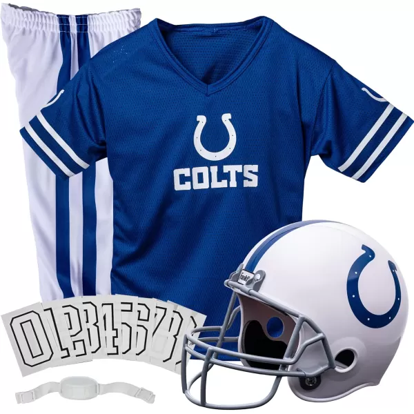 Franklin Sports NFL Youth Football Uniform Set for Boys ampamp Girls  Includes Helmet Jersey ampamp Pants with Chinstrap  NumbersIndianapolis Colts