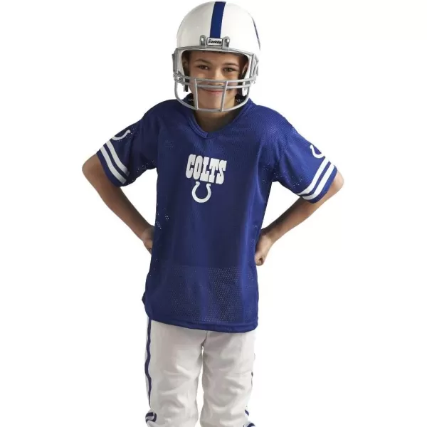 Franklin Sports NFL Youth Football Uniform Set for Boys ampamp Girls  Includes Helmet Jersey ampamp Pants with Chinstrap  NumbersIndianapolis Colts