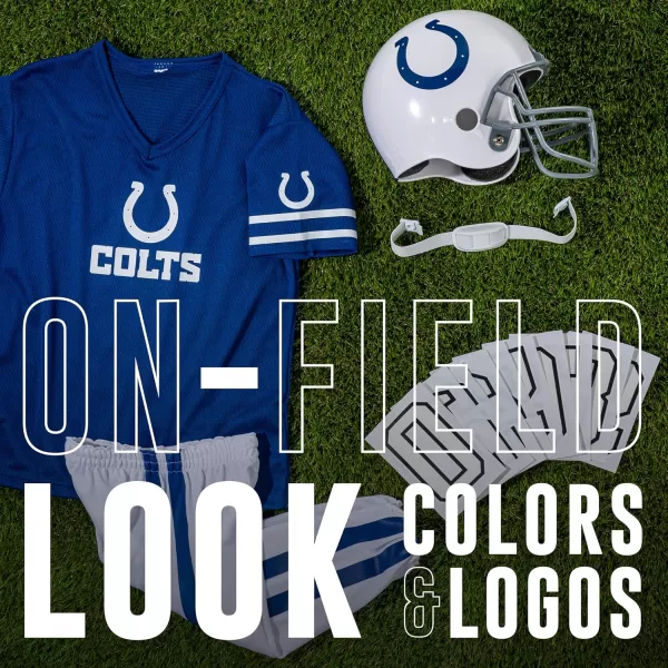 Franklin Sports NFL Youth Football Uniform Set for Boys ampamp Girls  Includes Helmet Jersey ampamp Pants with Chinstrap  NumbersIndianapolis Colts