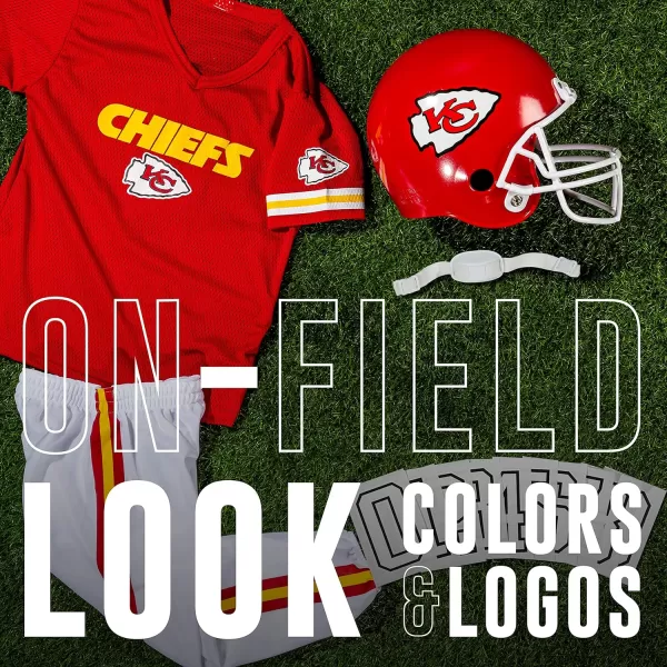 Franklin Sports NFL Youth Football Uniform Set for Boys ampamp Girls  Includes Helmet Jersey ampamp Pants with Chinstrap  NumbersKansas City Chiefs