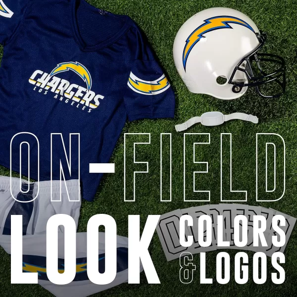 Franklin Sports NFL Youth Football Uniform Set for Boys ampamp Girls  Includes Helmet Jersey ampamp Pants with Chinstrap  NumbersLos Angeles Chargers