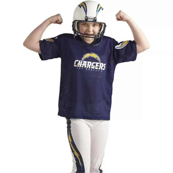 Franklin Sports NFL Youth Football Uniform Set for Boys ampamp Girls  Includes Helmet Jersey ampamp Pants with Chinstrap  NumbersLos Angeles Chargers