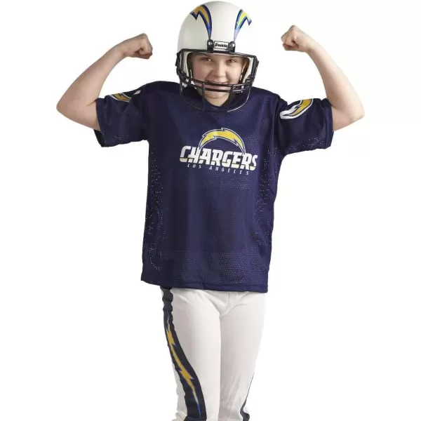 Franklin Sports NFL Youth Football Uniform Set for Boys ampamp Girls  Includes Helmet Jersey ampamp Pants with Chinstrap  NumbersLos Angeles Chargers