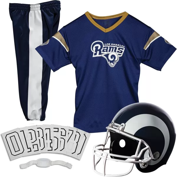 Franklin Sports NFL Youth Football Uniform Set for Boys ampamp Girls  Includes Helmet Jersey ampamp Pants with Chinstrap  NumbersLos Angeles Rams