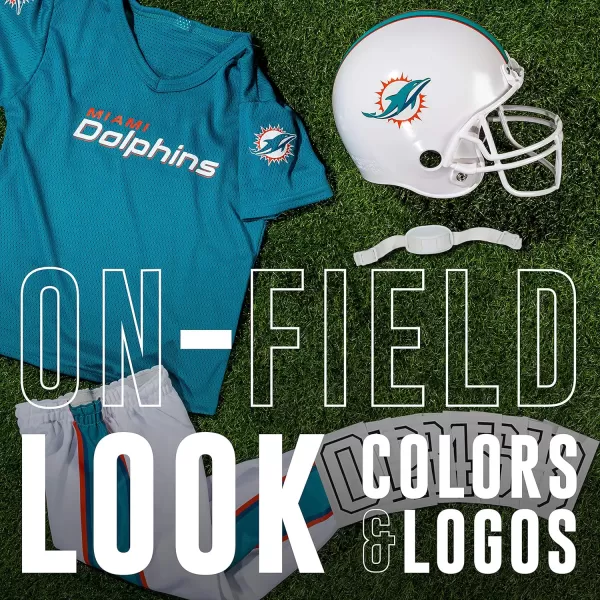 Franklin Sports NFL Youth Football Uniform Set for Boys ampamp Girls  Includes Helmet Jersey ampamp Pants with Chinstrap  NumbersMiami Dolphins
