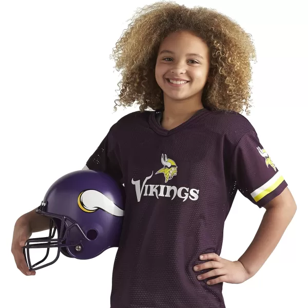 Franklin Sports NFL Youth Football Uniform Set for Boys ampamp Girls  Includes Helmet Jersey ampamp Pants with Chinstrap  NumbersMinnesota Vikings