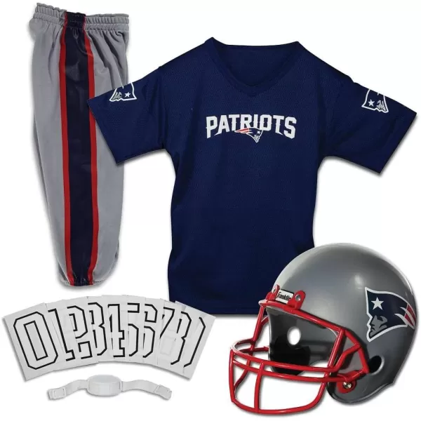 Franklin Sports NFL Youth Football Uniform Set for Boys ampamp Girls  Includes Helmet Jersey ampamp Pants with Chinstrap  NumbersNew England Patriots
