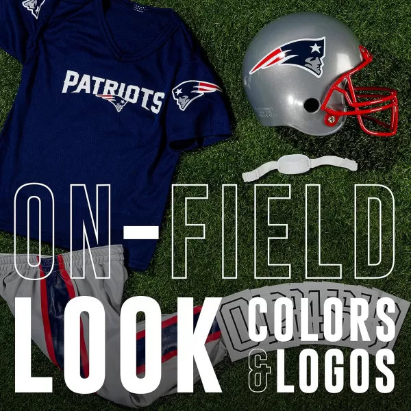 Franklin Sports NFL Youth Football Uniform Set for Boys ampamp Girls  Includes Helmet Jersey ampamp Pants with Chinstrap  NumbersNew England Patriots