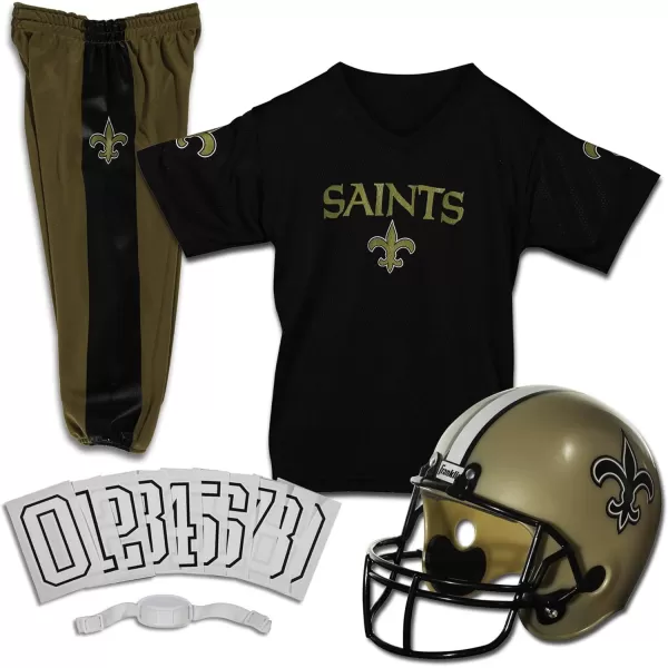 Franklin Sports NFL Youth Football Uniform Set for Boys ampamp Girls  Includes Helmet Jersey ampamp Pants with Chinstrap  NumbersNew Orleans Saints