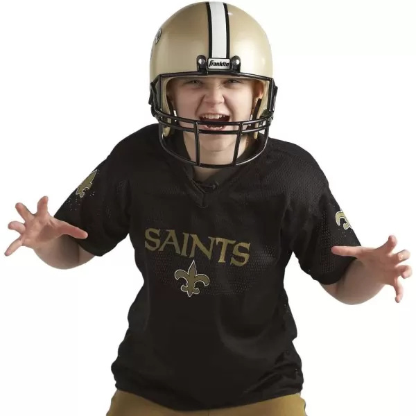 Franklin Sports NFL Youth Football Uniform Set for Boys ampamp Girls  Includes Helmet Jersey ampamp Pants with Chinstrap  NumbersNew Orleans Saints