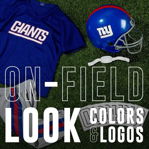 Franklin Sports NFL Youth Football Uniform Set for Boys ampamp Girls  Includes Helmet Jersey ampamp Pants with Chinstrap  NumbersNew York Giants