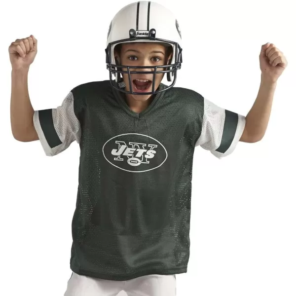 Franklin Sports NFL Youth Football Uniform Set for Boys ampamp Girls  Includes Helmet Jersey ampamp Pants with Chinstrap  NumbersNew York Jets