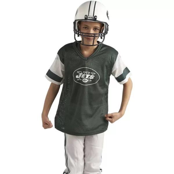 Franklin Sports NFL Youth Football Uniform Set for Boys ampamp Girls  Includes Helmet Jersey ampamp Pants with Chinstrap  NumbersNew York Jets