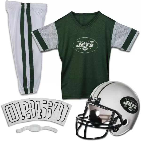 Franklin Sports NFL Youth Football Uniform Set for Boys ampamp Girls  Includes Helmet Jersey ampamp Pants with Chinstrap  NumbersNew York Jets