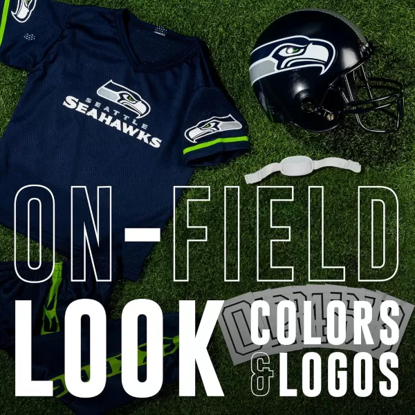 Franklin Sports NFL Youth Football Uniform Set for Boys ampamp Girls  Includes Helmet Jersey ampamp Pants with Chinstrap  NumbersSeattle Seahawks